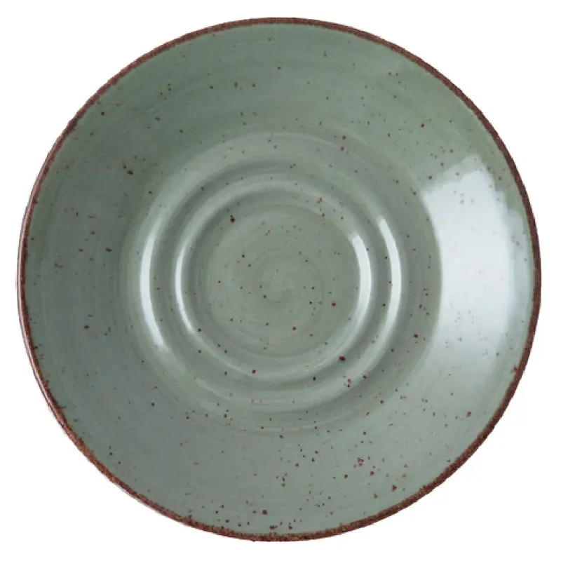 Tableware Solutions USA 51RUS033-05 4-3/4 Inch Diameter Double-well Saucer Dark Green