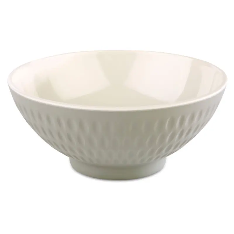 Libbey APS 15402 11-7/8 Oz Melamine Rice Bowl Beige Round Stackable with Flip Riser