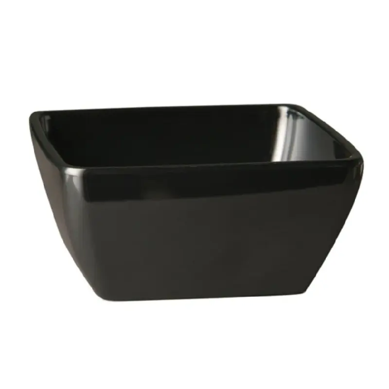 Libbey APS 83466 Bowl 4-3/4 Oz Black Square Melamine Stackable Dishwasher Safe