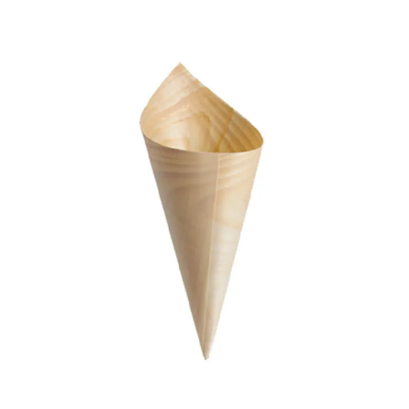 Tablecraft BAMDCN6 3 Oz Disposable Serving Cone Eco-friendly Pinewood 50 Packs