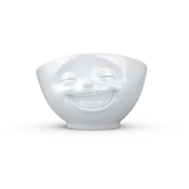 BauscherHepp 145021 17 Oz Porcelain Bowl Embossed Laughing Face White