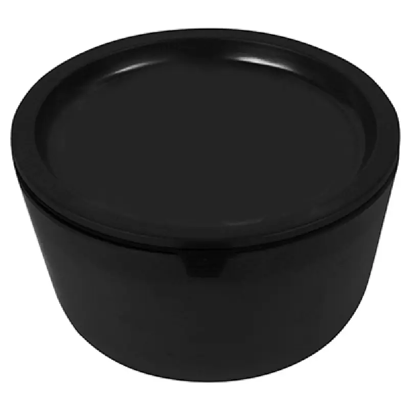 BauscherHepp TB1200 40-1/2 Oz Round Pot with Lid Melamine Black