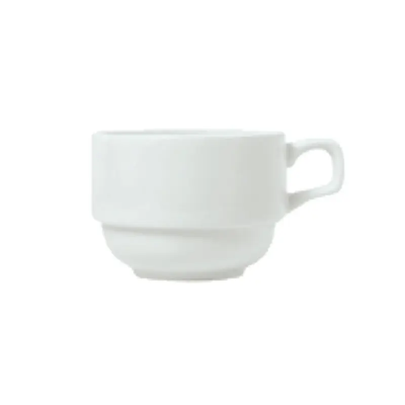 Libbey 911194016 8 Oz. Cup Fully Vitrified Porcelain Aluma White with Polished Foot