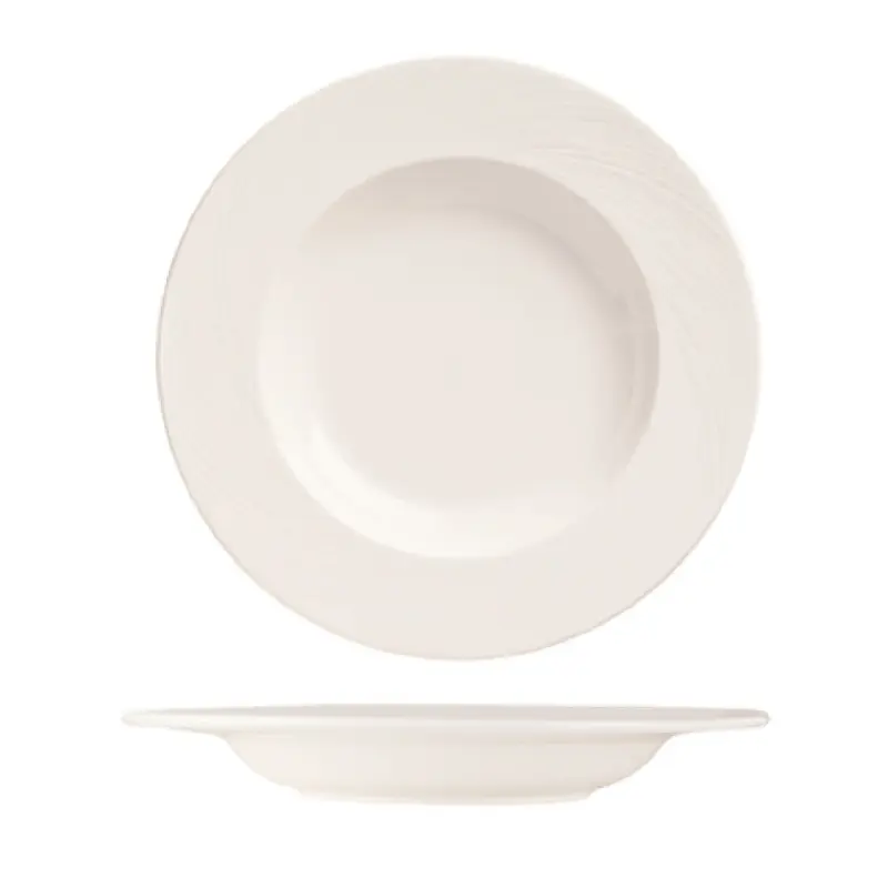 Libbey BO-1108 20 Oz. Round Pasta Bowl 12 Inch Diameter Porcelain Bright White