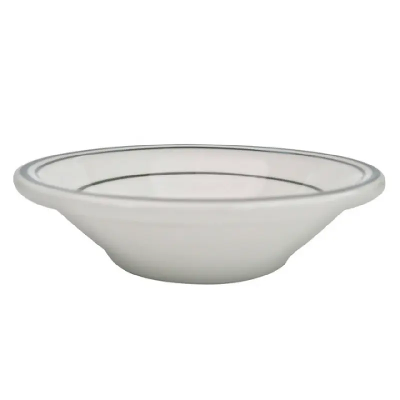 CAC China GS-11 5 Oz Fruit Dish Round Rolled Edge Green Band Ceramic 3 Dozen