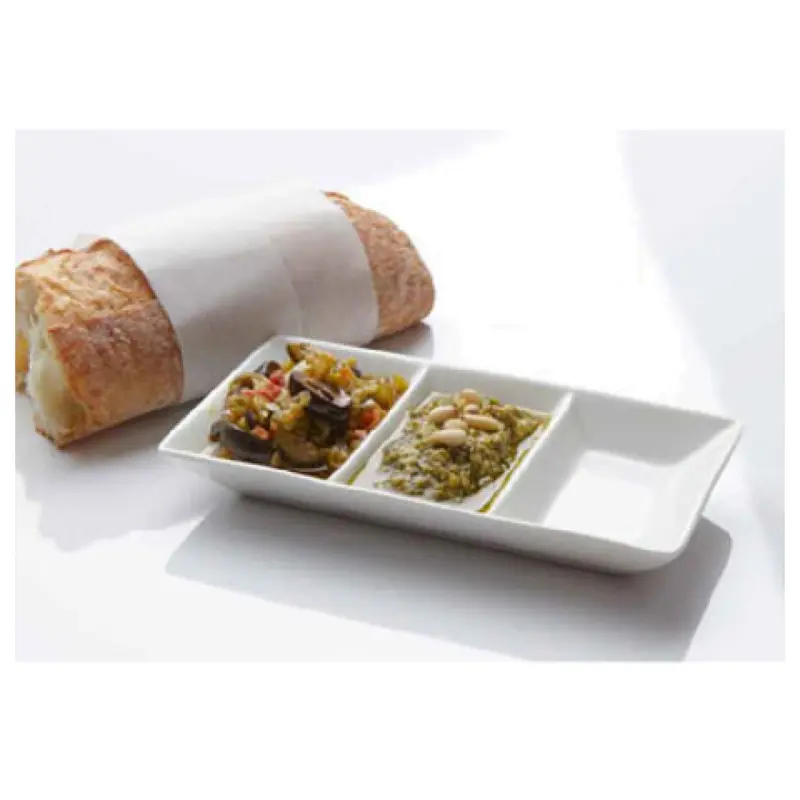 American Metalcraft PORSD3R 1-1/2 Oz. Sauce Dish Porcelain 3 Compartment