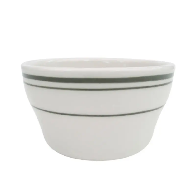 CAC China GS-4 7-1/4 Oz Greenbrier Bouillon Cup Round Ceramic with Green Band