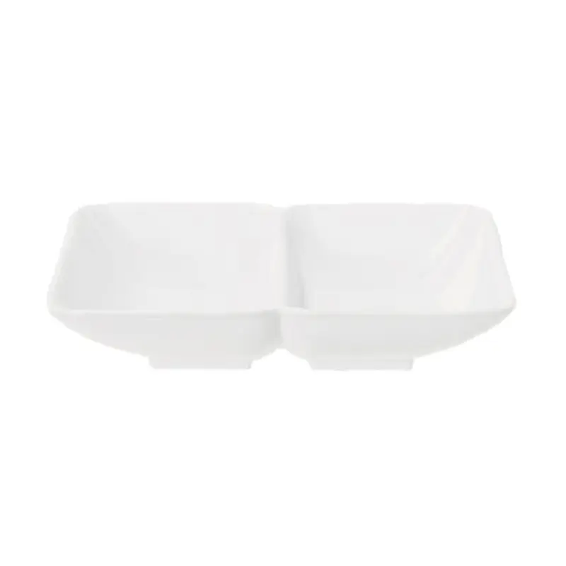 GET Enterprises 037-W 4 Inch Break-Resistant Sauce Dish Melamine White 2 Compartments