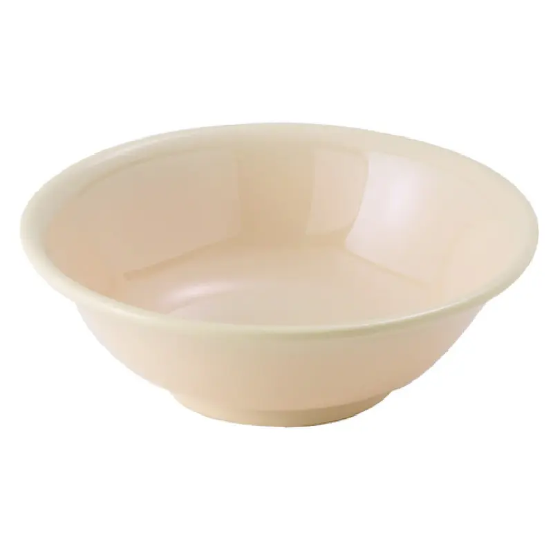 Winco MMB-22 22 Oz. Round Rimless Bowl Tan Melamine Dishwasher Safe