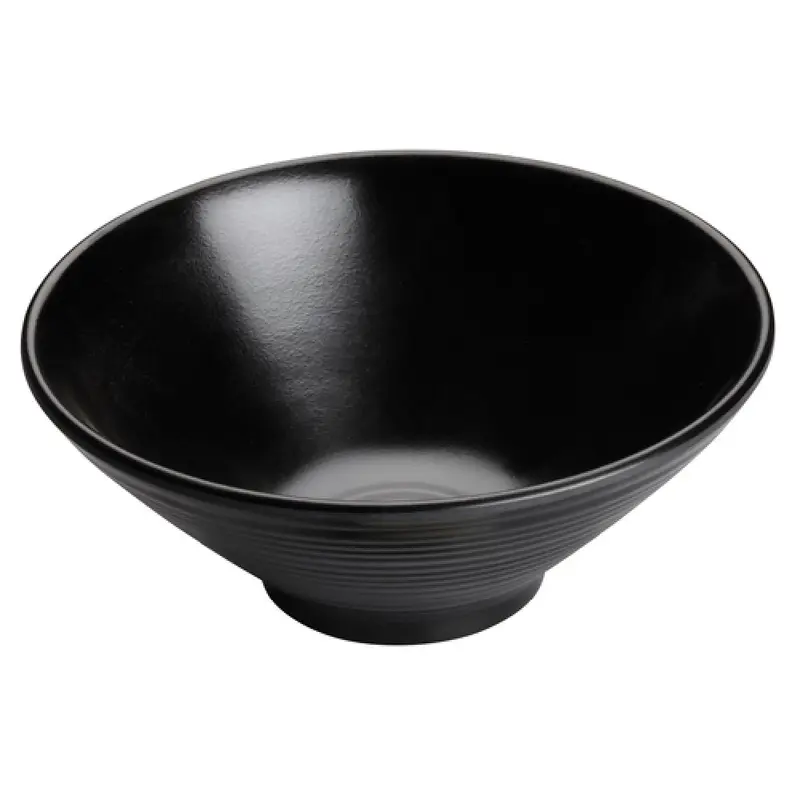 Winco WDM014-302 22 oz Round Bowl Dishwasher Safe Melamine Black