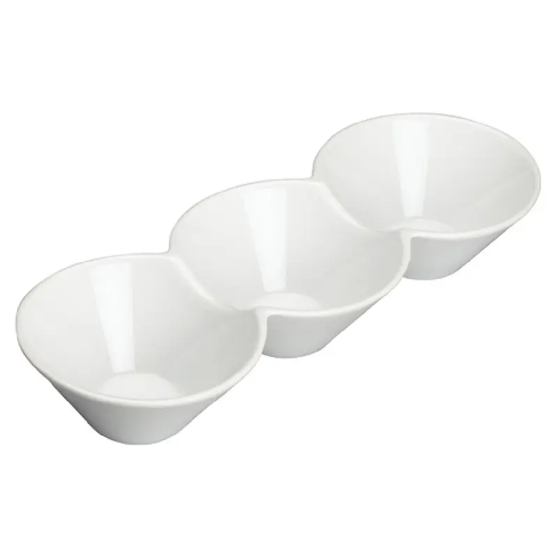 Winco WDP017-102 50 Oz Compartment Dish Bowl Porcelain Bright White