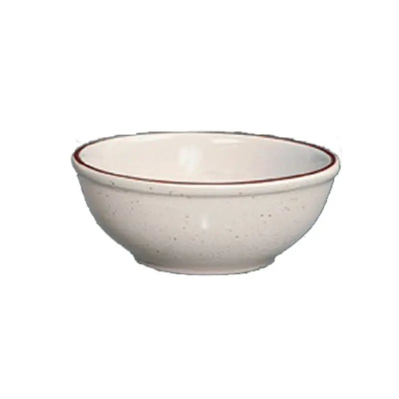 Yanco BR-15 12-1/2 Oz Brown Speckled Nappie Round Ceramic - 3 Dozen Cases