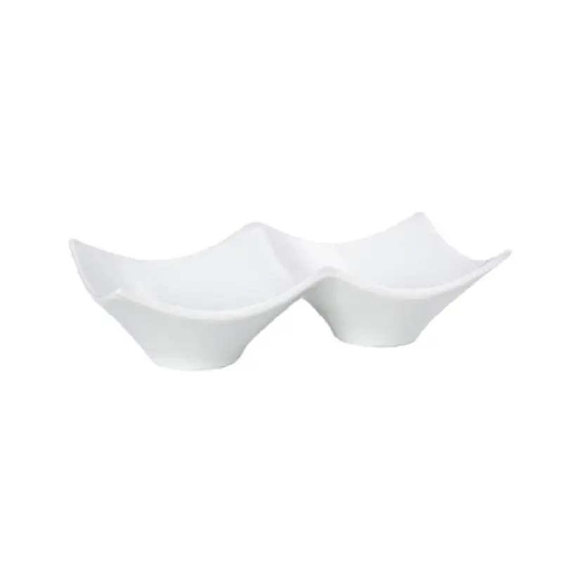 FOH DBO073WHP22 Origami Divided Dish 2-compartment 2 Oz. Per Bowl