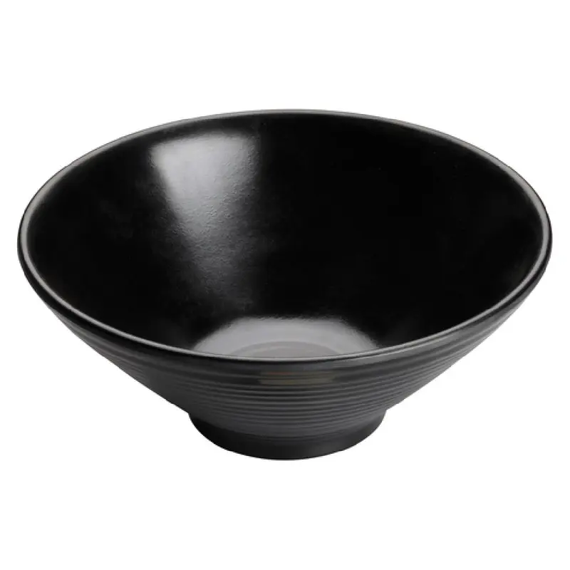 Winco WDM014-304 9 Inch Diameter Bowl 1-1/2 Qt Break-Resistant Melamine Black