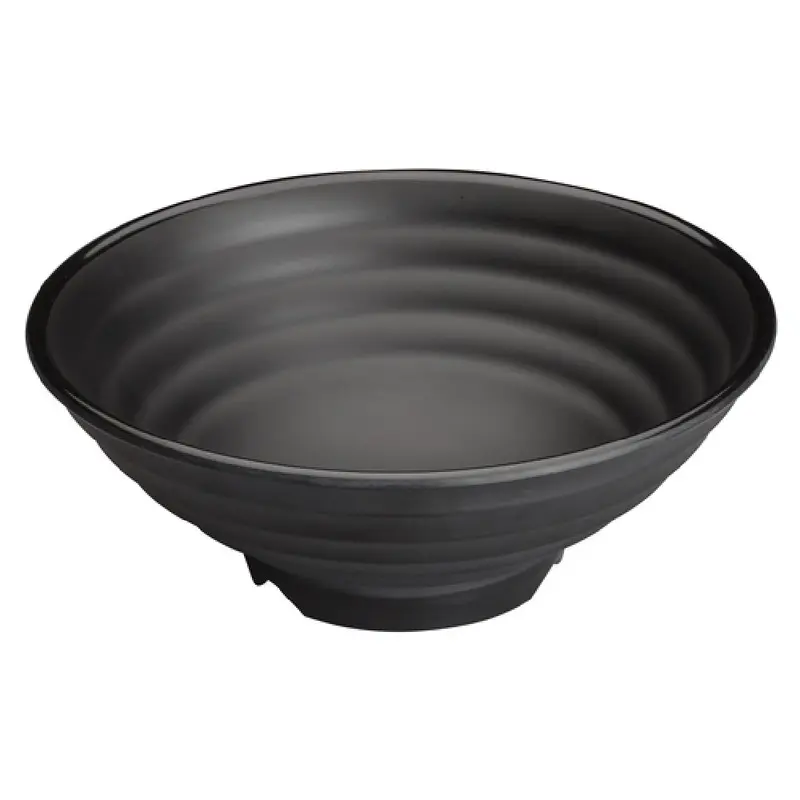Winco WDM012-302 1-1/4 Quart Round Bowl Break Resistant Dishwasher Safe Black Melamine