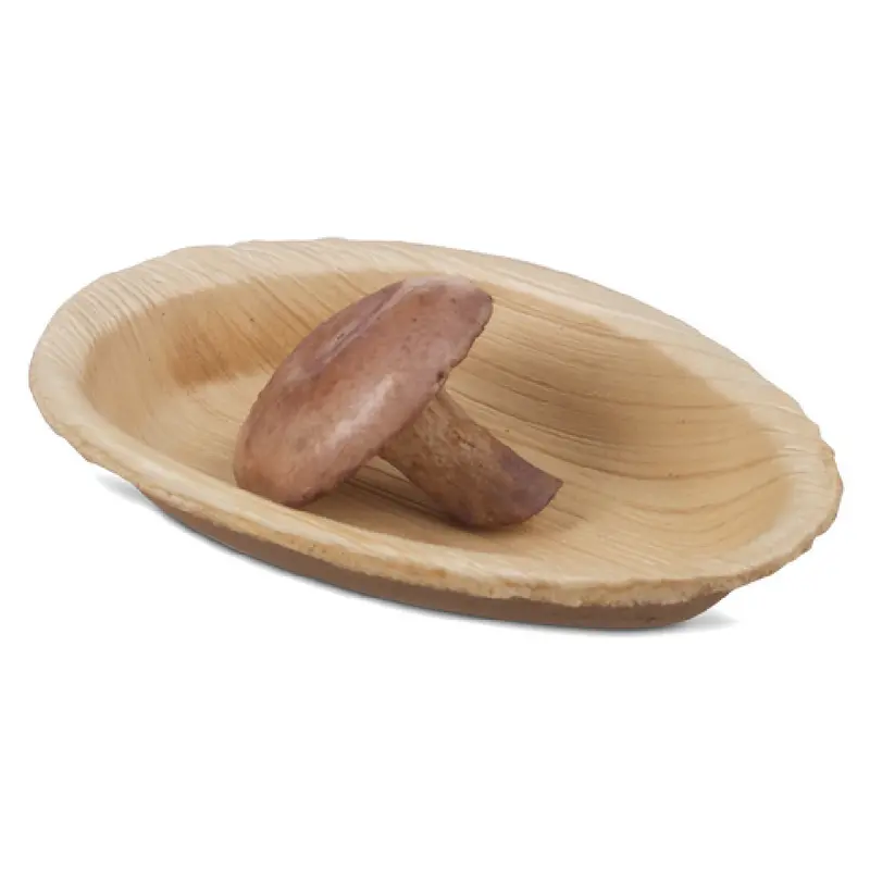 JB Prince R1075 3-1/2 Inch Oval Dish 1 Oz Biodegradable Bamboo 100 Packs