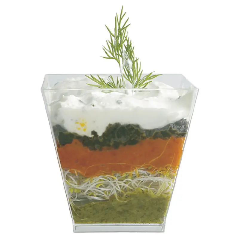 JB Prince R542 2.75 7 Oz Comatec Disposable Kova Dish Square Transparent