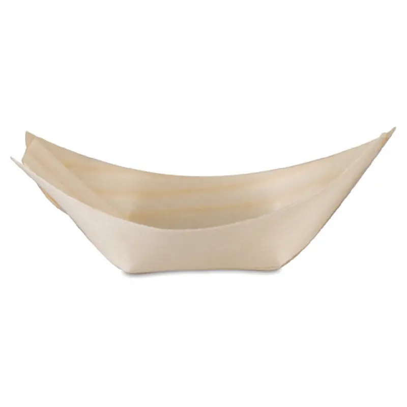 JB Prince R588 2.5 2-1/2 Inch Disposable Serving Boat Biodegradable Poplar/Bamboo 100 Packs