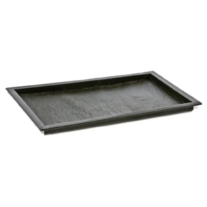 JB Prince R925 5 Inch Disposable Plate Rectangular Plastic Black 200 Packs