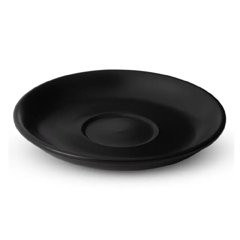 Bon Chef 2700054P 6 Inch Saucer Round for 2700053P Coffee Cup Alumina Midnight Matte Black