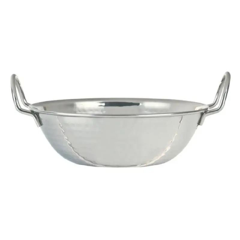 Libbey 761702 16 Oz Round Bowl with Handles Stainless Steel Hand-Hammered Finish