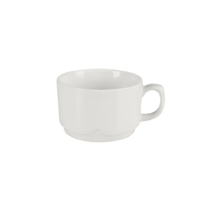 Steelite DCI148PW 16 Oz. Ceramic Latte Cup Round Stackable Polar White