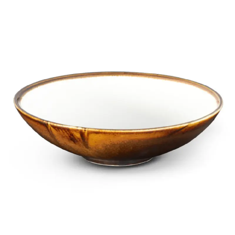 Bon Chef 2020007P 54 Oz. Round Bowl Porcelain Amaretto Vitrified