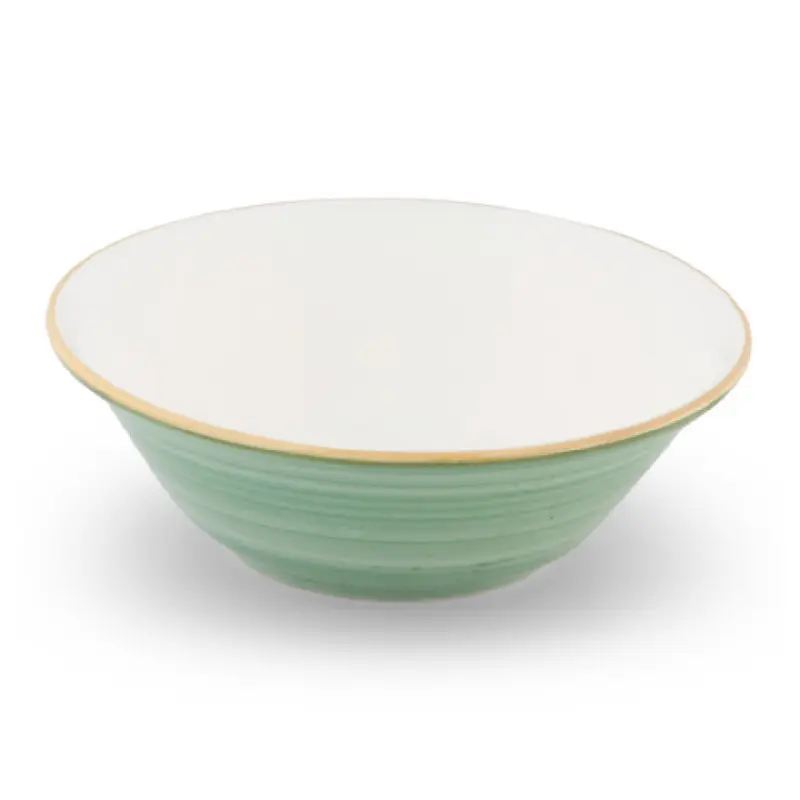 Bon Chef 2060002P-M 7 Inch Diameter Cereal Salad Bowl with Hand-Painted Mint Finish Porcelain