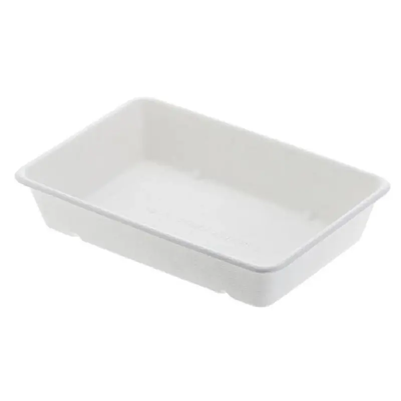 Tableware Solutions USA Q2066 27 Oz Disposable Tray Biodegradable White 50 Packs