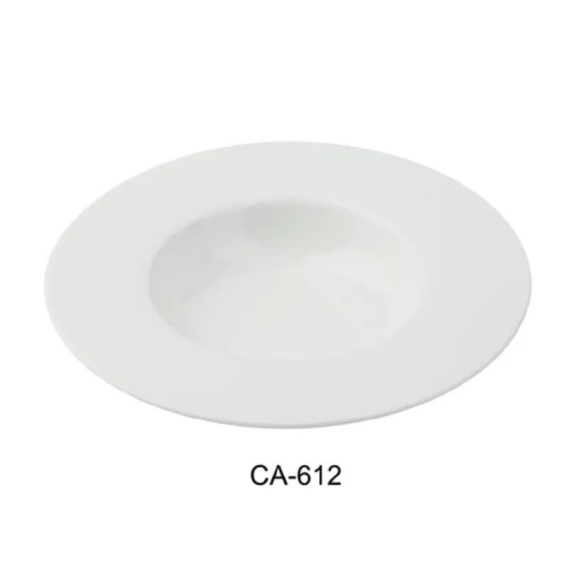 Yanco CA-612 12-1/2 Inch Diameter Dessert/Pasta Plate 14 Oz Porcelain White