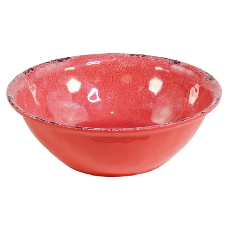 BauscherHepp TR1637 1-1/4 Qt Red Round Bowl Chip and Stain Resistant Melamine