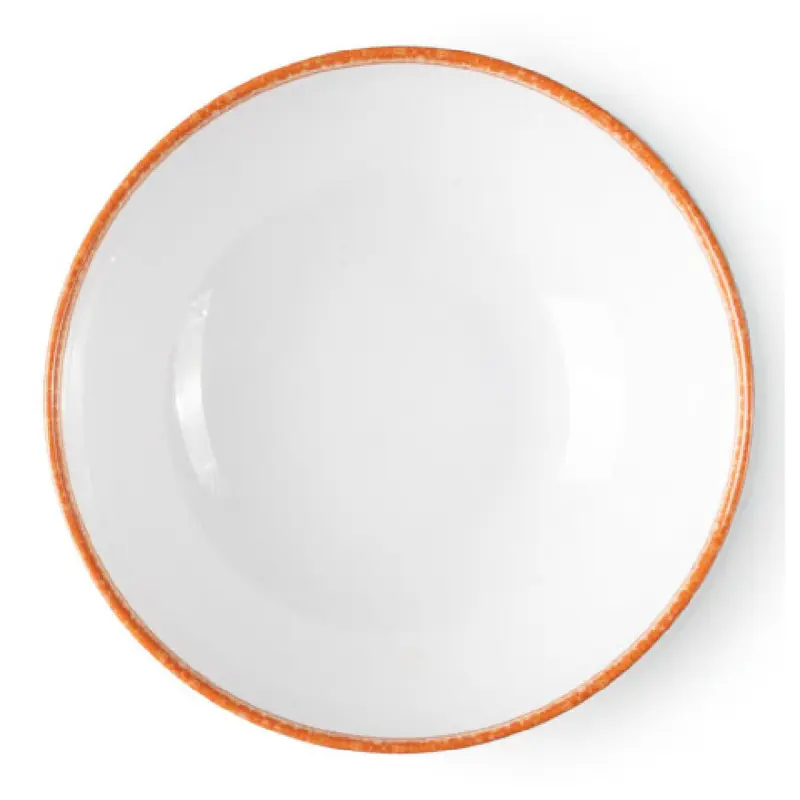 Bon Chef 53987-O 15 Oz Melamine Coupe Bowl with Orange Decal White