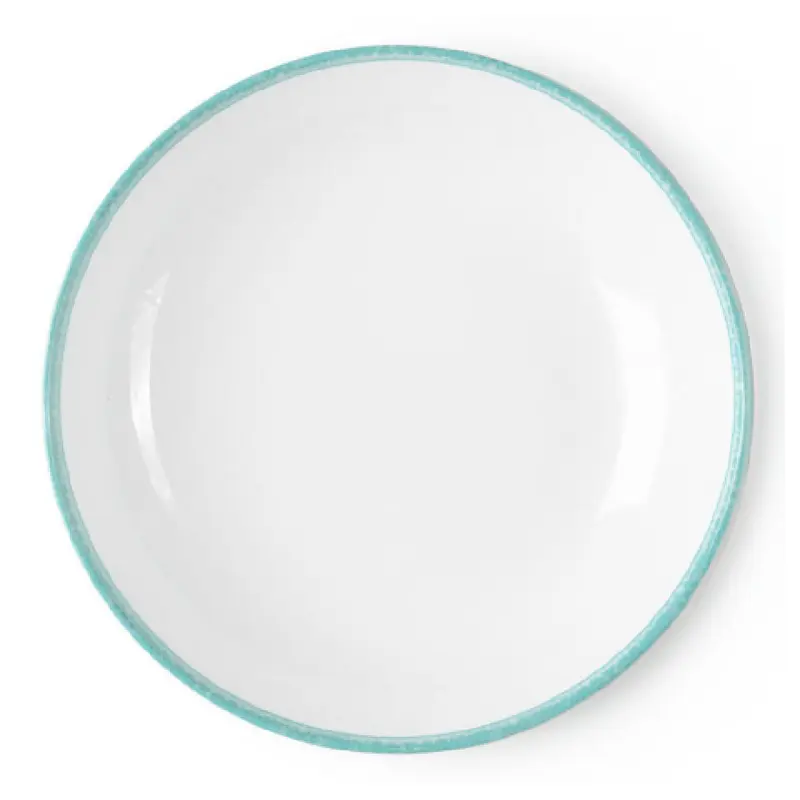 Bon Chef 53988-A 27 Oz Melamine Tidal Coupe Bowl 8.5 Inch Round White Aqua
