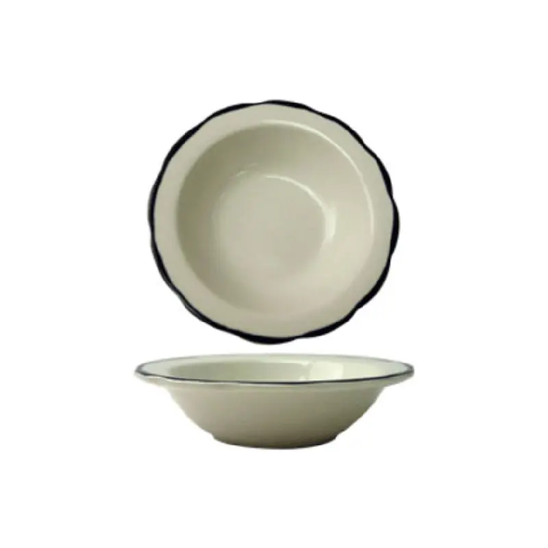 International Tableware SY-10 8 Oz Grapefruit Bowl Round Scalloped Ceramic American White