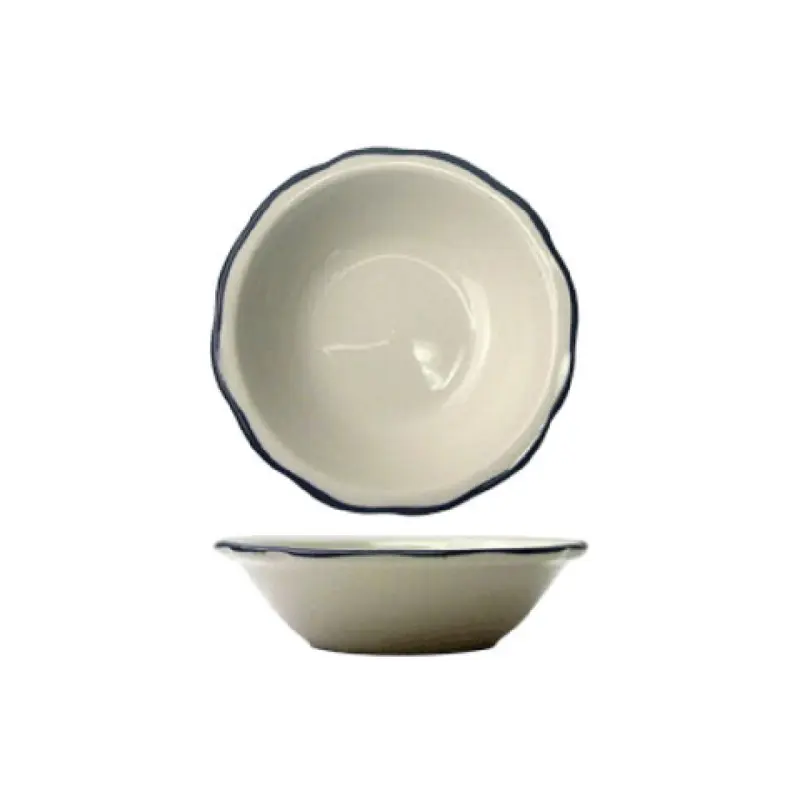 International Tableware SY-11 6 Oz Round Scalloped Edge Fruit Bowl Ceramic