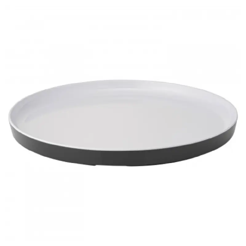BauscherHepp TB4653W 11 Inch Diameter Round Commercial Plate Melamine Black and White
