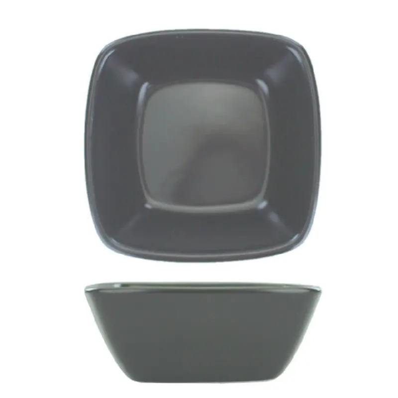 International Tableware QP-31-MG 6 Oz Square Fruit Dish Matte Grey Porcelain