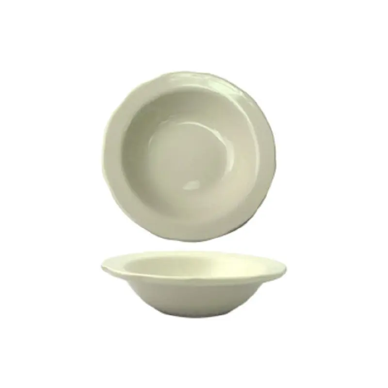 International Tableware VI-10 8 Oz Grapefruit Bowl Scalloped Ceramic American White