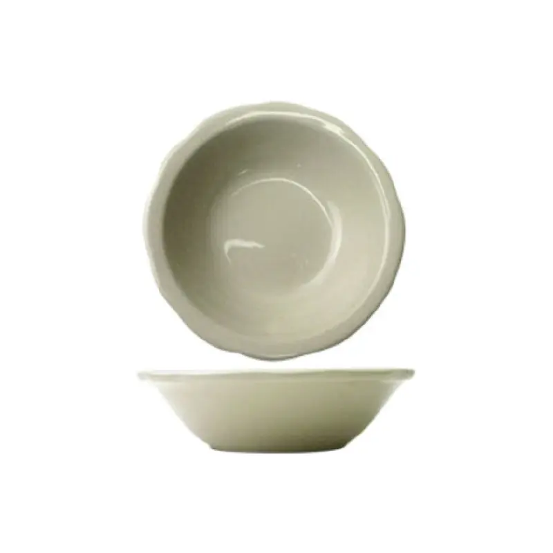 International Tableware VI-11 6 Oz Round Fruit Bowl with Scalloped Edge Ceramic