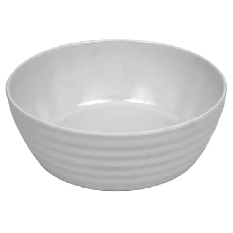 BauscherHepp T1556 1-1/4 Quart Round Bowl Rippled Exterior Melamine White