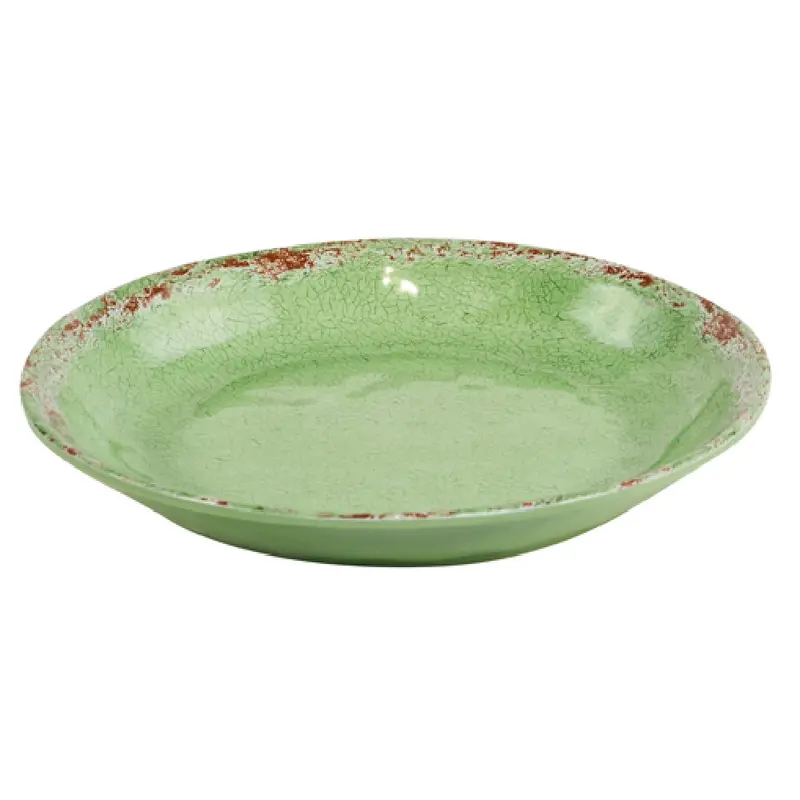BauscherHepp TG1639 17 Oz Green Melamine Bowl Round with Distressed Glaze