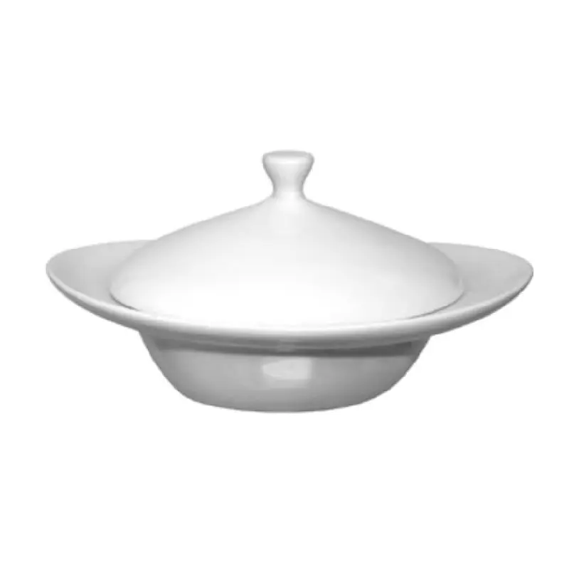 International Tableware DM-88 8 Oz Bowl with Lid Round Porcelain - 24 Packs