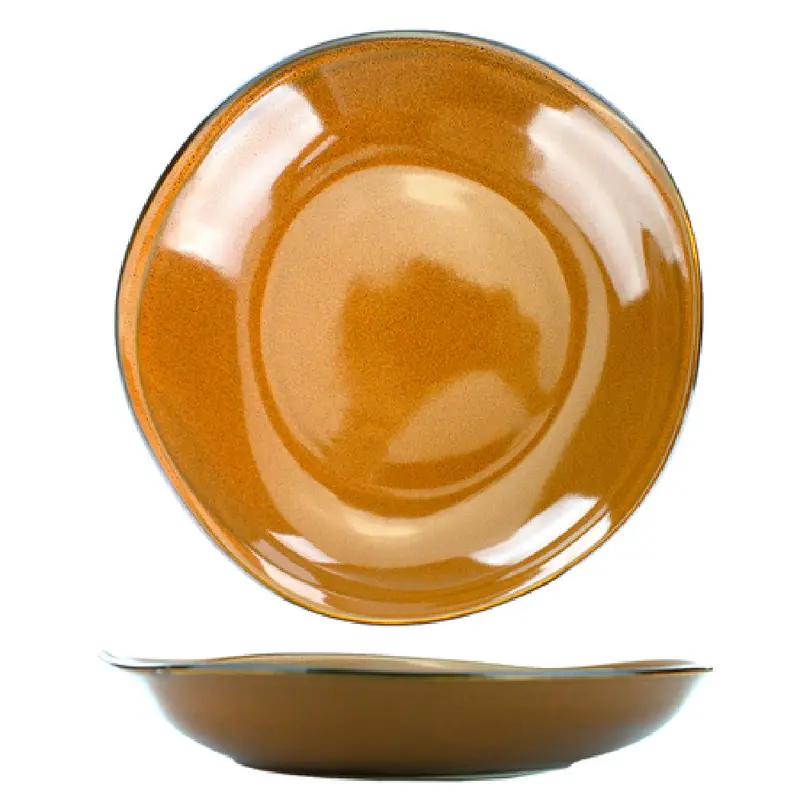 International Tableware LU-120-TA 48 Oz Pasta Rim Soup Bowl Ceramic Terracotta