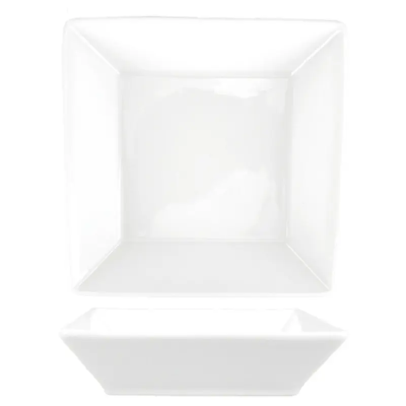 International Tableware SP-88 46 Oz Square Bowl Porcelain with Bright White Finish