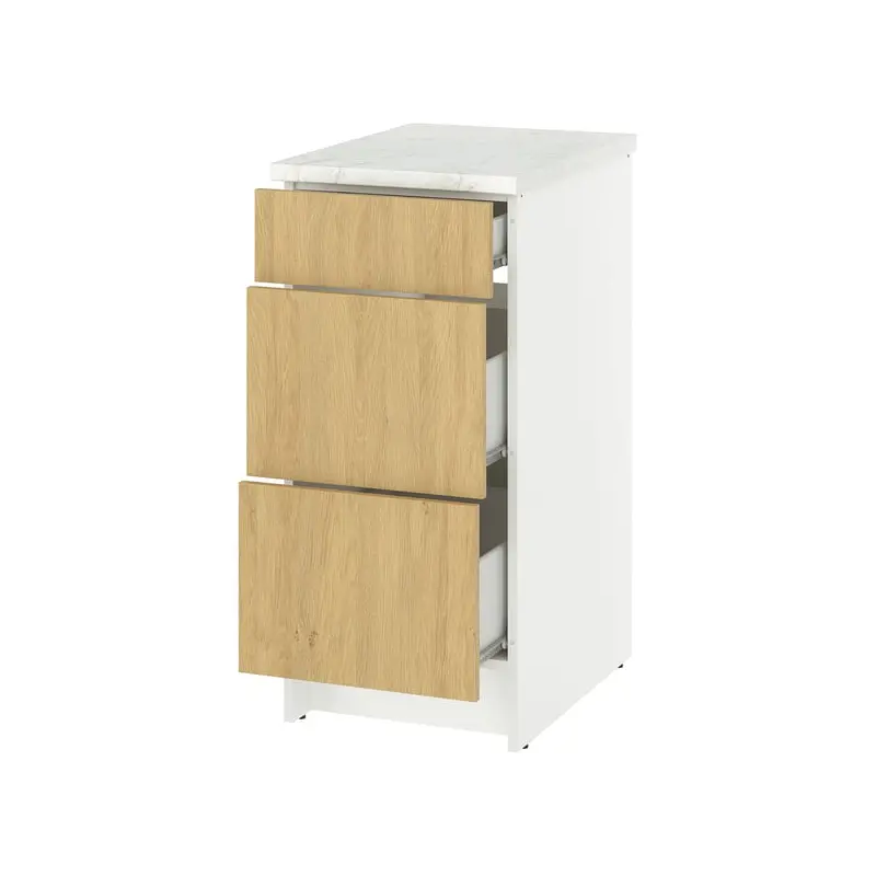 KNOXHULT base cabinet with drawers, oak effect, 40 cm