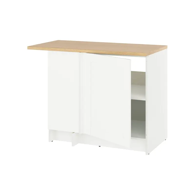 KNOXHULT corner base cabinet, white frame, 100x91 cm