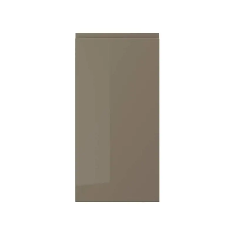VOXTORP door, high-gloss dark grey-brown, 40x80 cm