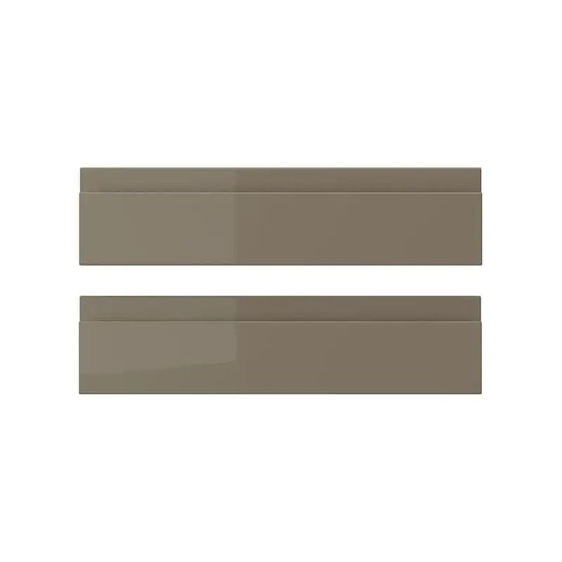 VOXTORP drawer front, high-gloss dark grey-brown, 40x10 cm