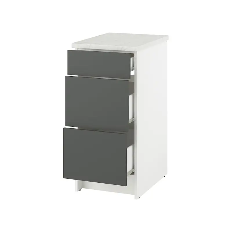 KNOXHULT base cabinet with drawers, dark grey, 40 cm