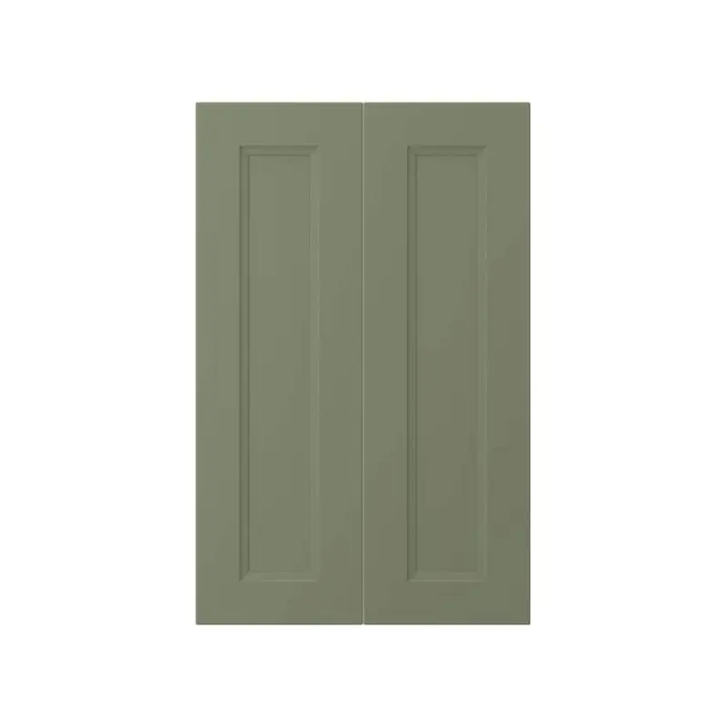 AXSTAD 2-p door f corner base cabinet set, grey-green, 26x80 cm